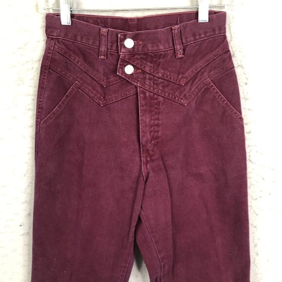 Vintage Jewells Classic Bottoms Jeans Juniors 7 Purple  Faded Bareback Crossover - Picture 2 of 16
